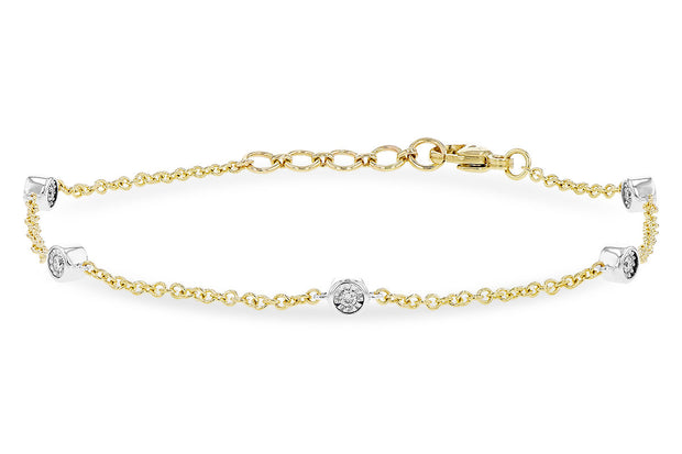Two-Tone 14 Karat Station Bracelet With 10=0.15Tw - Van Drake Jewelers