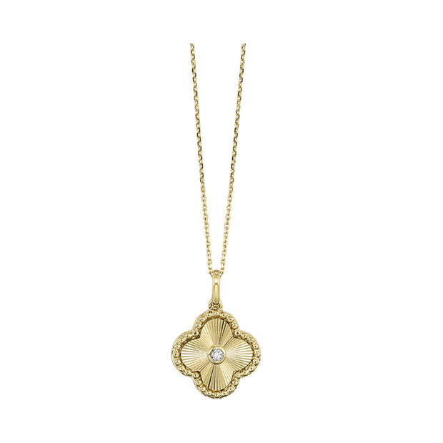 Yellow 10 Karat Pendant/Necklace With One 0.05Ct R - Van Drake Jewelers