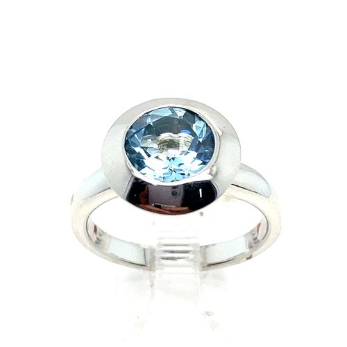 Lady's Sterling Silver Blue Topaz Ring - Van Drake Jewelers