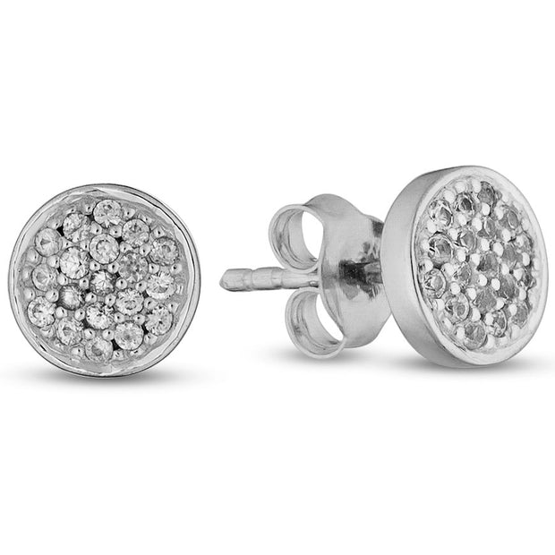 Sterling Silver White Sapphire Earrings - Van Drake Jewelers