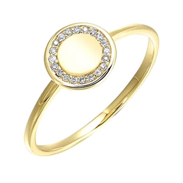 Lady's Yellow 10 Karat Ring With 20=0.05Tw Round H - Van Drake Jewelers