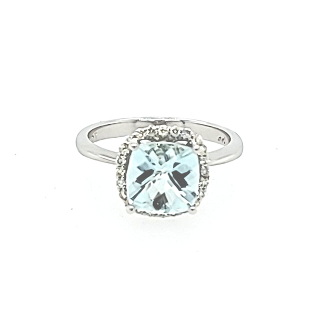 Lady's White 14 Karat Ring With One 1.00Ct Square - Van Drake Jewelers