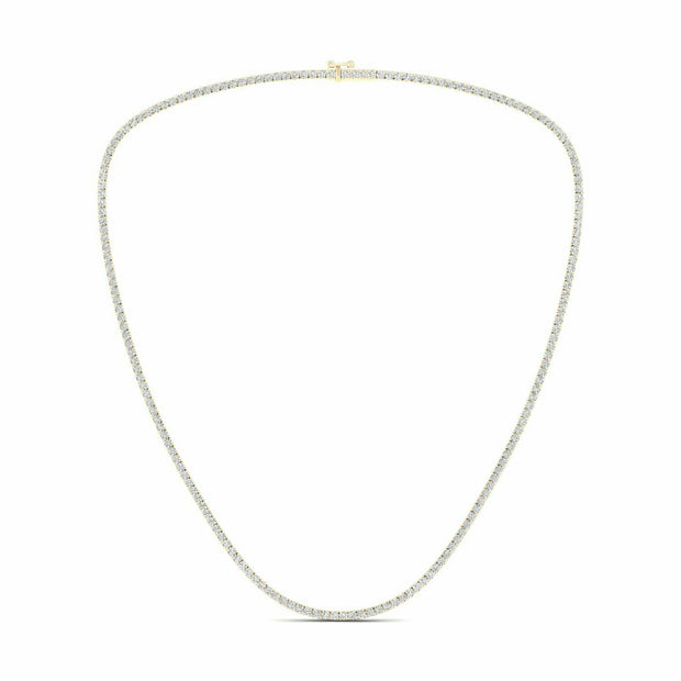 Yellow 14 Karat Tennis Necklace With 181=5.00Tw Ro - Van Drake Jewelers