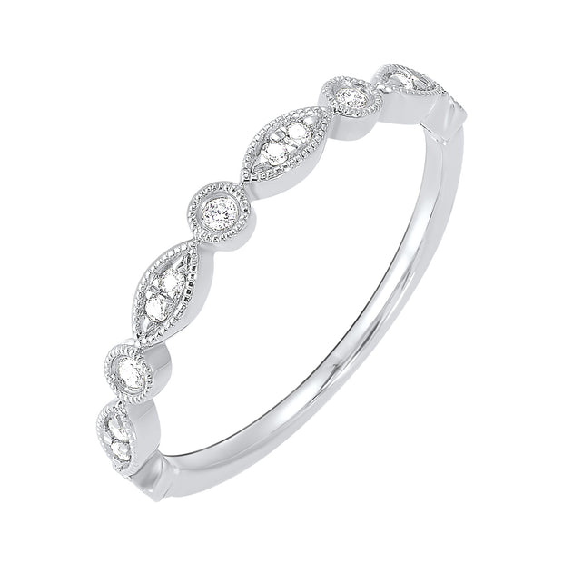 White 14 Karat Diamond Ring With 13=0.10Tw Round G - Van Drake Jewelers