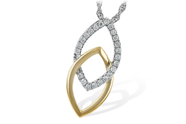 Two-Tone 14 Karat Pendant/Necklace With 23=0.20Tw - Van Drake Jewelers