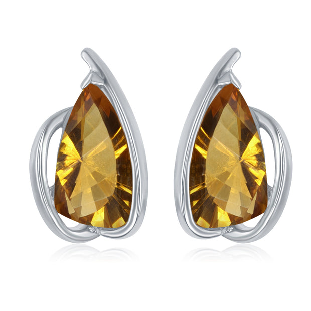 Sterling Silver Citrine Earrings - Van Drake Jewelers