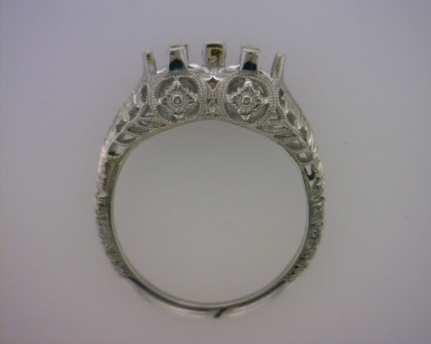 White 18 Karat Antique Filigree Ring "Previously O - Van Drake Jewelers