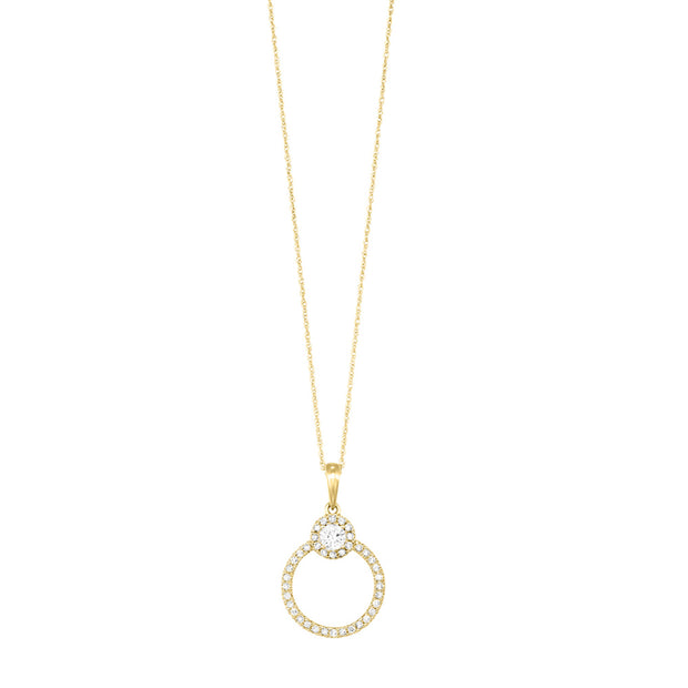 Yellow 14 Karat Pendant/Necklace With 40=0.33Tw Ro - Van Drake Jewelers