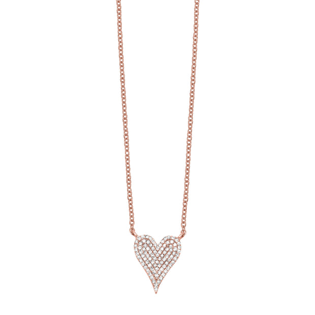 Rosé 10 Karat Heart Pendant/Necklace With 93=0.20T - Van Drake Jewelers