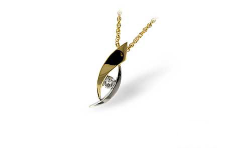 Two-Tone 14 Karat Pendant/Necklace Length 18 With