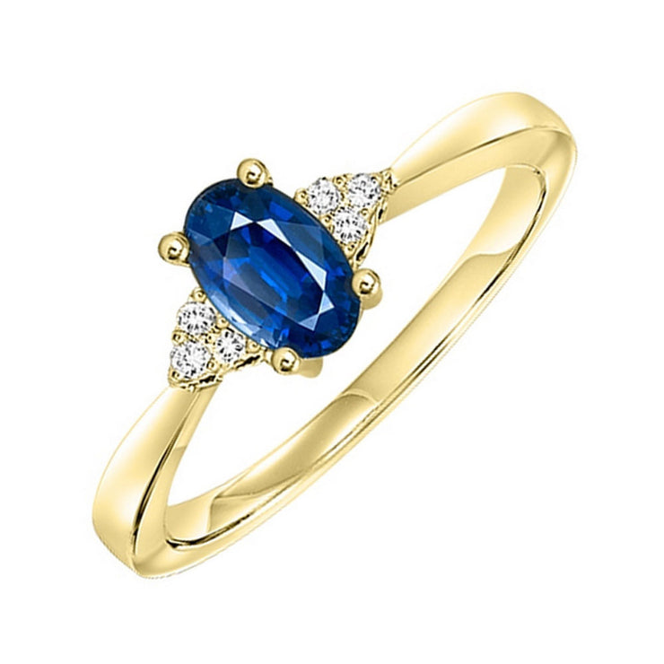 Lady's Yellow 10 Karat Sapphire & Diamond Fashion - Van Drake Jewelers