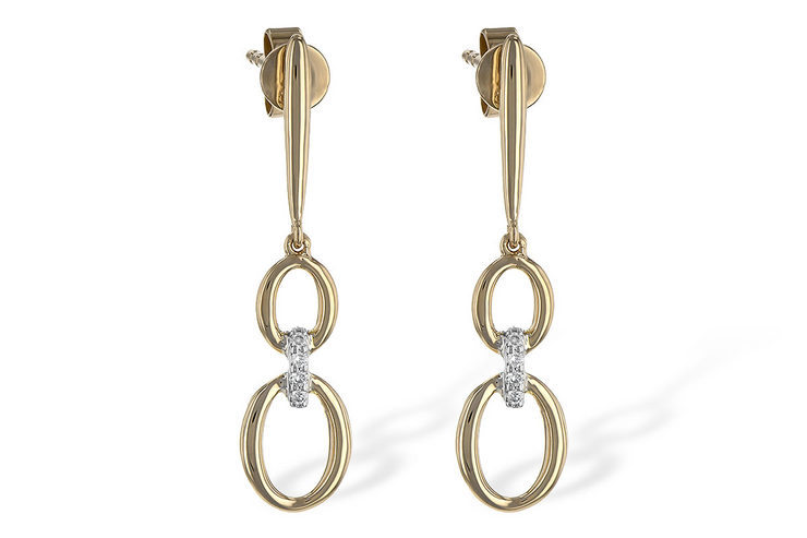 Yellow 14 Karat Contemporary Dangle Earrings With