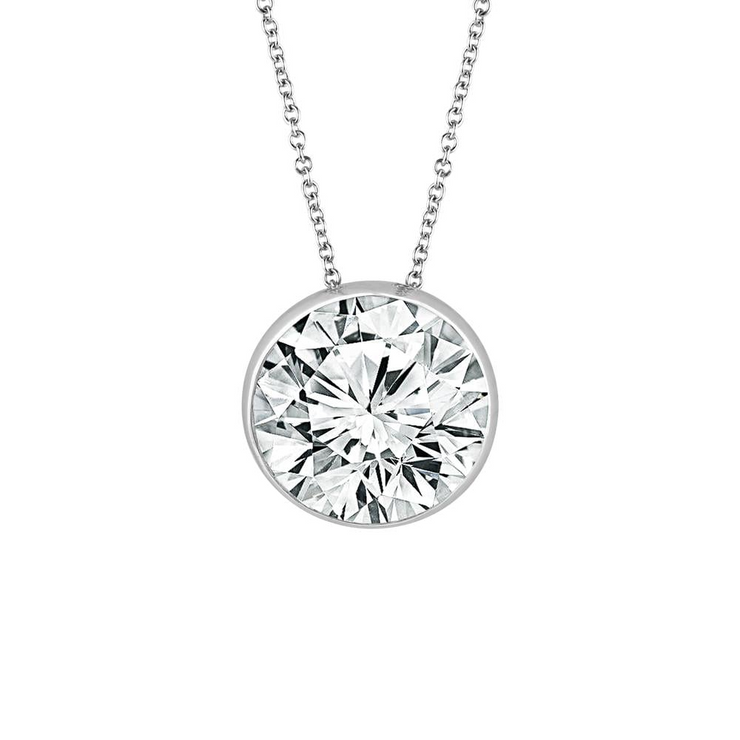 White 14 Karat Dew Drop Solitaire Pendant/Necklace