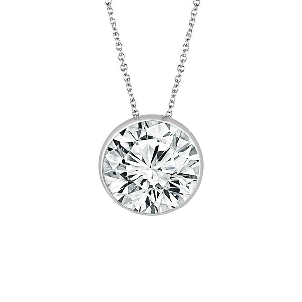 White 14 Karat Dew Drop Solitaire Pendant/Necklace