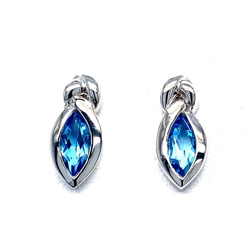 Sterling Silver Blue Topaz Earrings