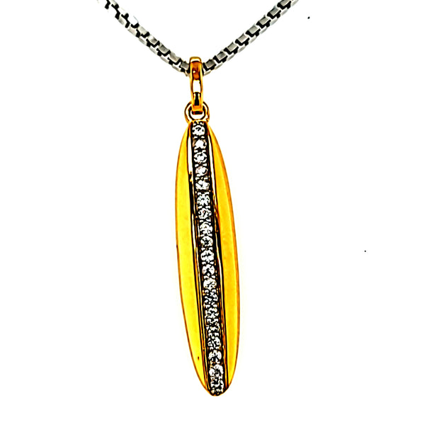 Lady's Yellow Sterling Silver White Sapphire Neckl
