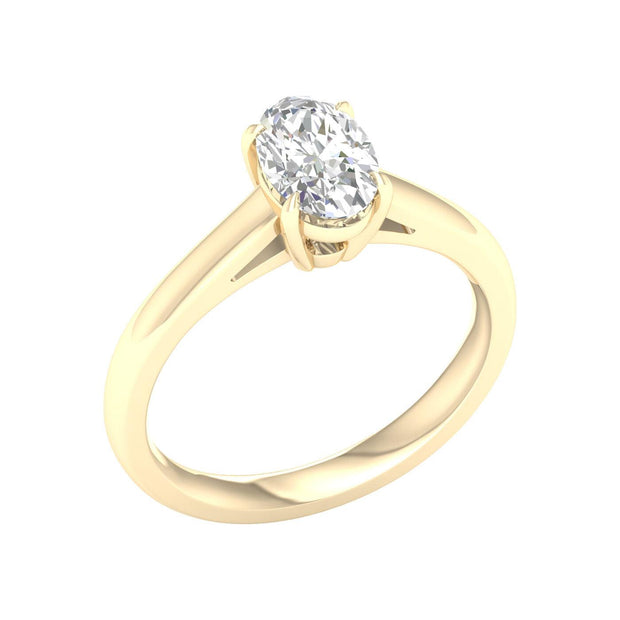 Yellow 14 Karat Cathedral Ring Size 7 With One 1.0 - Van Drake Jewelers