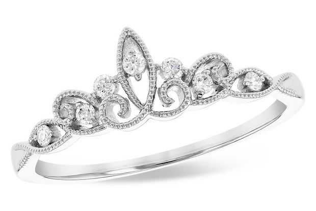 White 14 Karat Tiara Ring With 7 = 0.09Tw Round G