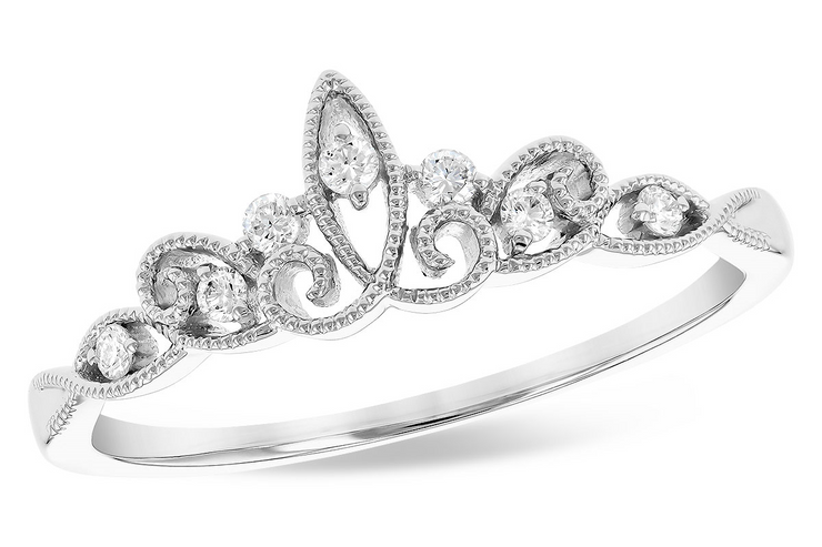 White 14 Karat Tiara Ring With 7 = 0.09Tw Round G