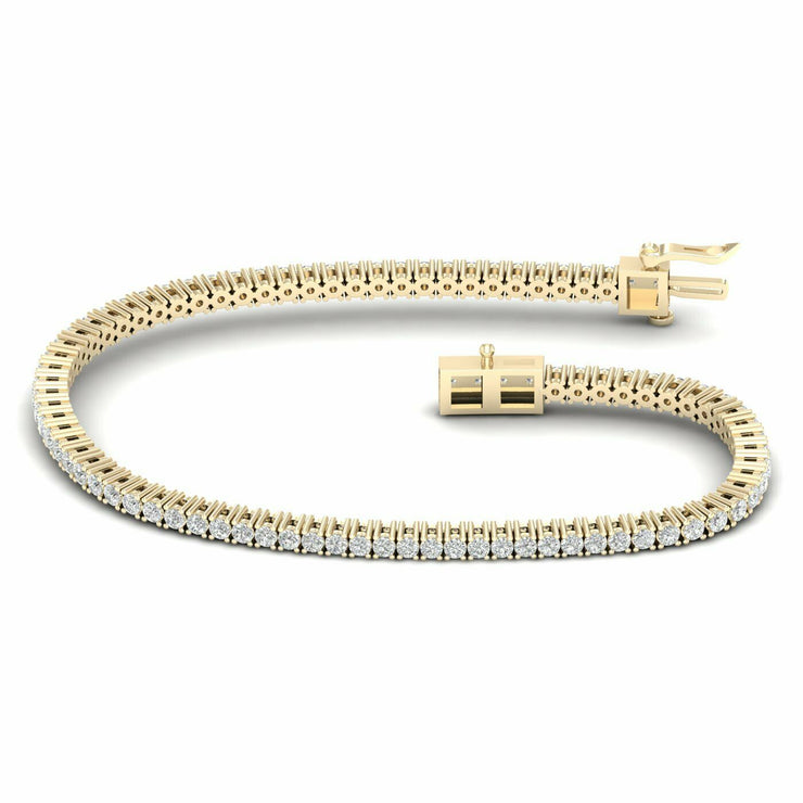 Yellow 14 Karat Tennis Lab Grown Diamond Bracelet - Van Drake Jewelers