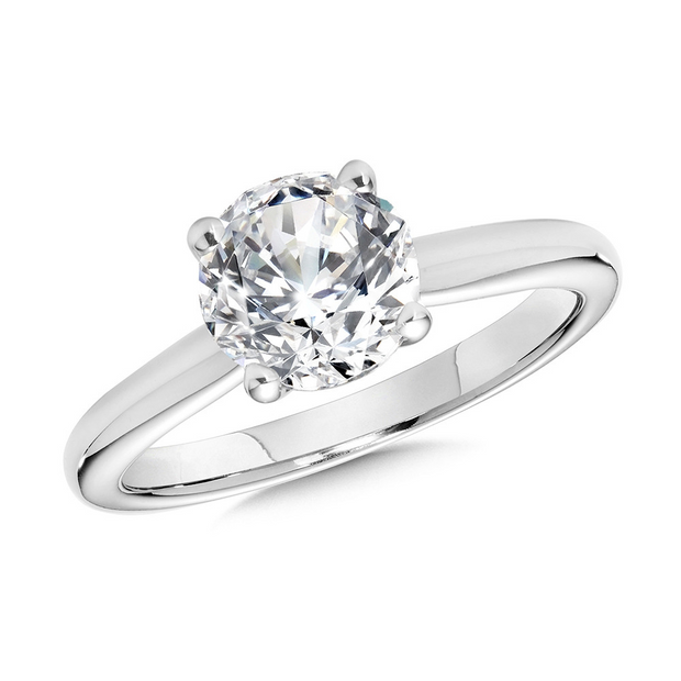 White 14 Karat Solitaire Ring With One = 2.04Ct Ro