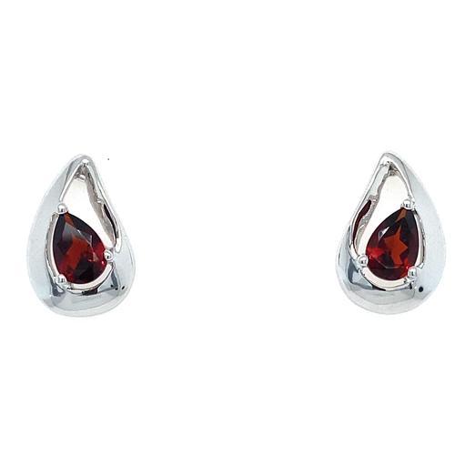 Sterling Silver Garnet Earrings - Van Drake Jewelers