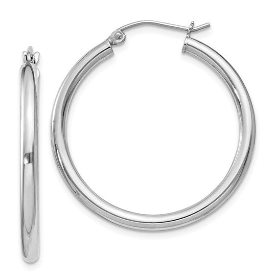 Sterling Silver 2.5Mm X 29Mm Tubular Hoop Earring