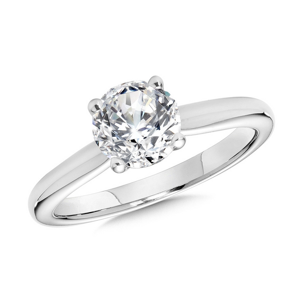 White 14 Karat Solitaire Ring With One = 1.51Ct Ro