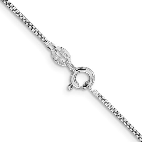 Sterling Silver 1.25Mm Round Box Link Chain 20" - Van Drake Jewelers
