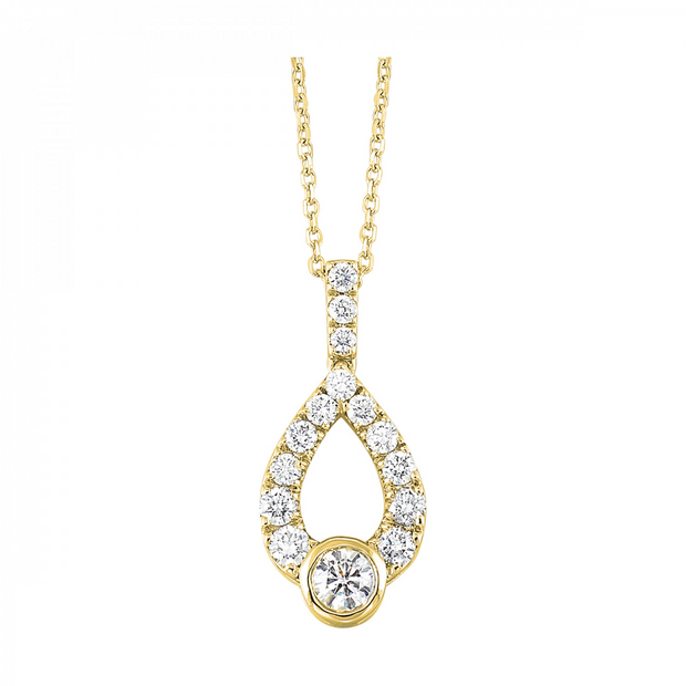 Yellow 14 Karat Milestones Pendant/Necklace With 1