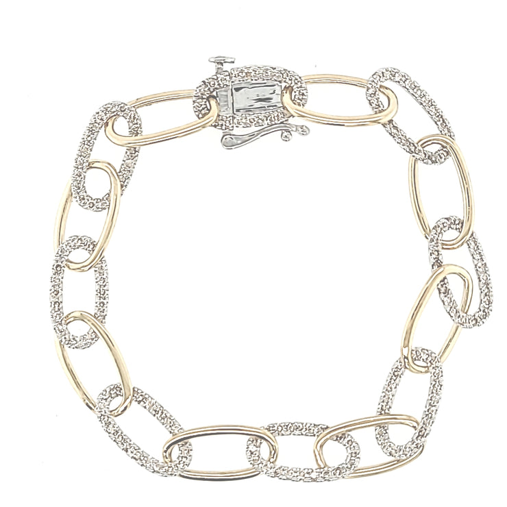 Two-Tone 14 Karat Oval Link Bracelet With 160=1.50 - Van Drake Jewelers