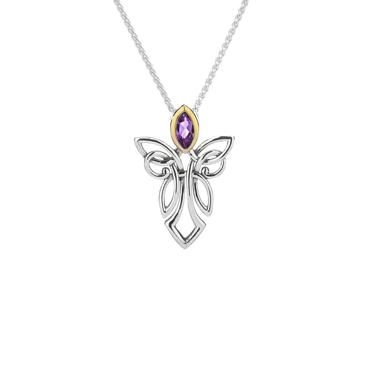 Lady's Sterling Silver/10K Guarding Angel Amethyst