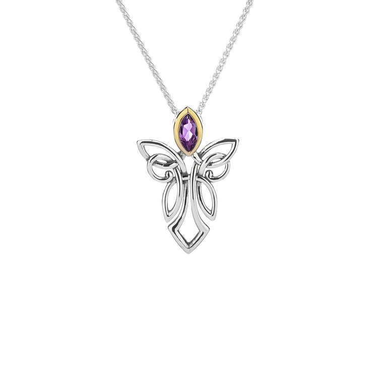 Lady's Sterling Silver/10K Guarding Angel Amethyst - Van Drake Jewelers