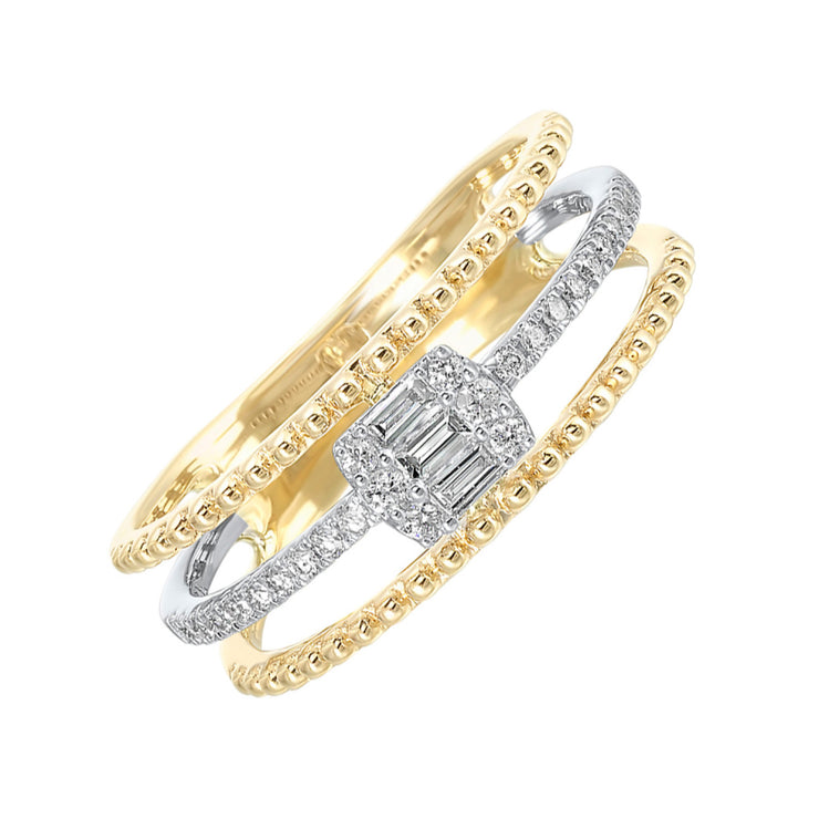 Lady's Two-Tone 10 Karat Ring With 29=0.20Tw Vario - Van Drake Jewelers