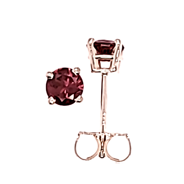 Yellow 14 Karat Ruby Stud Earrings With 2=4.00Mm R