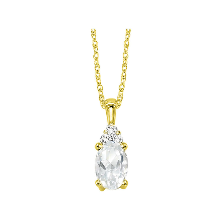 Lady's White 10 Karat White Topaz & Diamond Neckla - Van Drake Jewelers