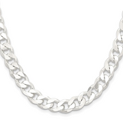 Sterling Silver 9Mm Curb Chain 22"