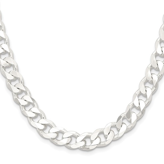 Sterling Silver 9Mm Curb Chain 22"