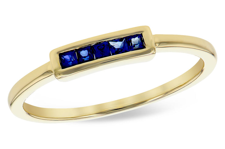Lady's Yellow 14 Karat Sapphire Fashion Ring With - Van Drake Jewelers
