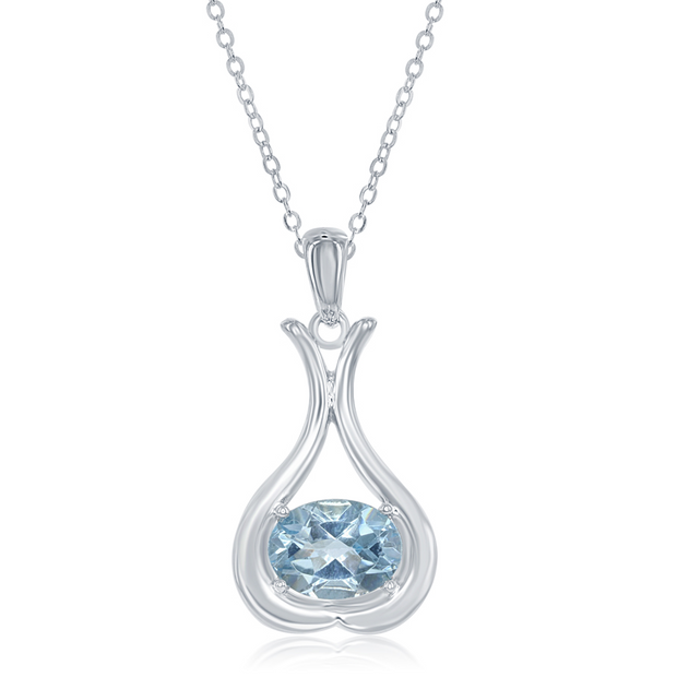 Sterling Silver Blue Topaz Pendant