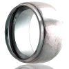 Tungsten Hammered 8Mm Wide Dome Step Edge Ring