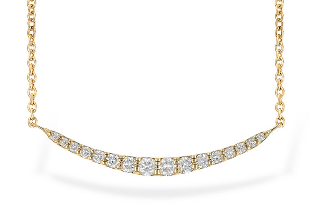 Yellow 14 Karat Smile Necklace With 16 = 0.20Tw Ro