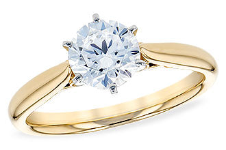 Yellow 14 Karat Semi-Set Cathedral Ring Mounting W