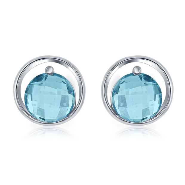 Sterling Silver Blue Topaz Earrings