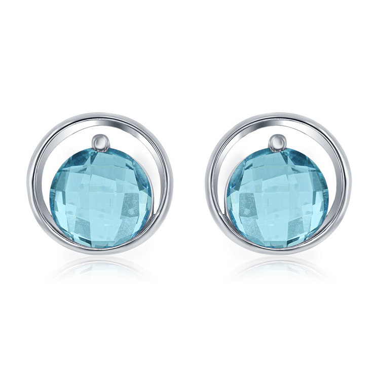 Sterling Silver Blue Topaz Earrings