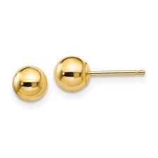 Yellow 14 Karat 5Mm Ball Earrings