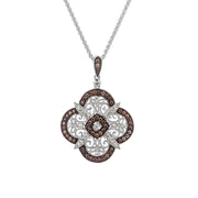 Sterling Silver Cz Reversible Night & Day Scallope