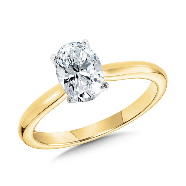 Yellow 14 Karat Solitaire Ring With One = 1.00Ct O
