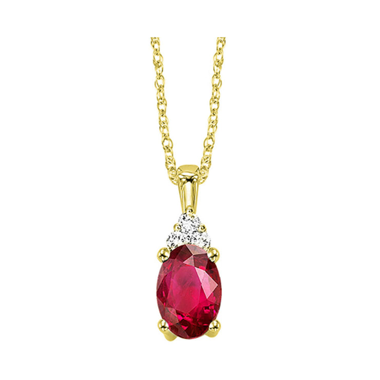 Lady's White 10 Karat Ruby & Diamond Necklace With - Van Drake Jewelers