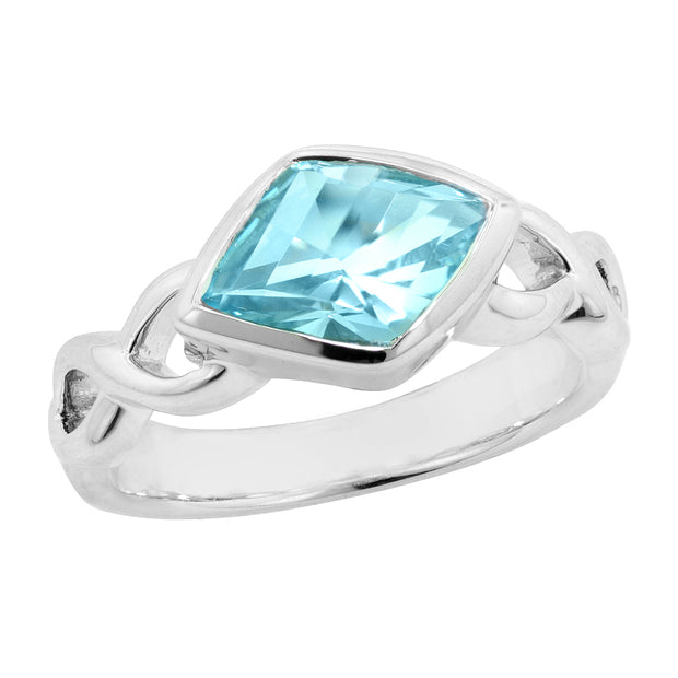 Lady's Sterling Silver Blue Topaz Ring